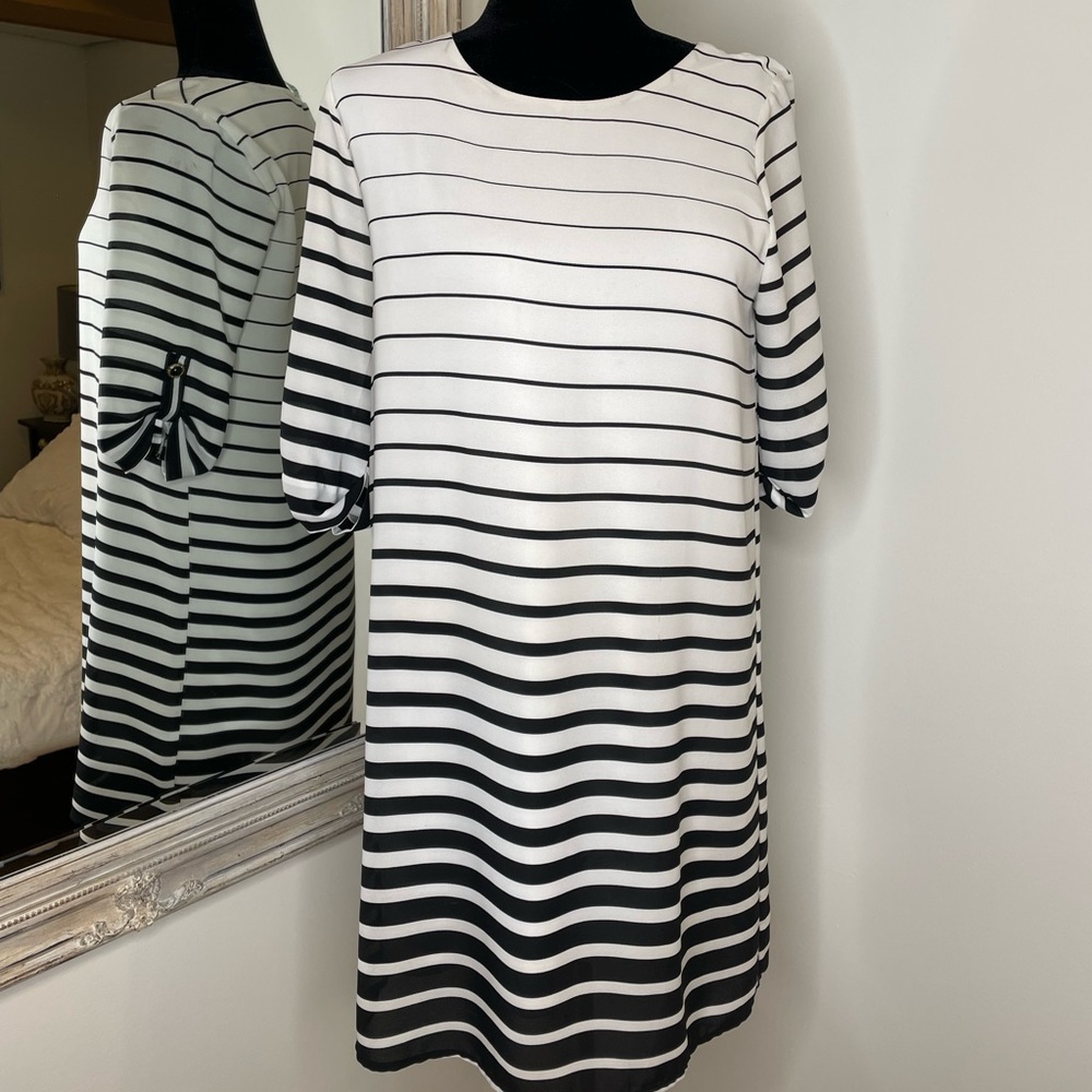 Black and White Striped Dress